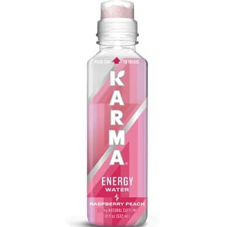 Agua Energética Sabor Frambuesa y Melocotón con Cafeína Karma