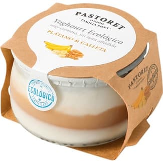 Yogur Cremoso con Plátano y Galleta Azucarado sin Gluten Ecológico Pastoret