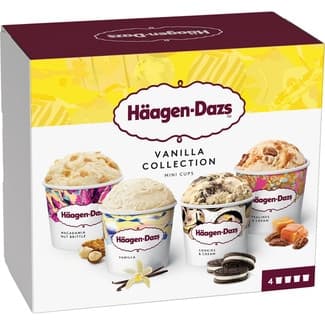Vanilla Collection Tarrinas de Crema de Helado de Vainilla Variedades Surtidas 4 Unidades Haagen-dazs