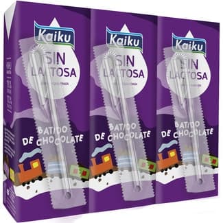 Batido de Cacao sin Lactosa Pack 3 Kaiku sin Lactosa