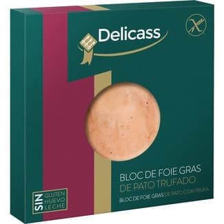 Bloc de Foie Gras de Pato Trufado sin Gluten Delicass