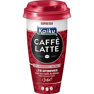 Caffé Latte Espresso Bebida Láctea de Café Arábica Intenso con Leche Semidesnatada Fresca sin Gluten Kaiku