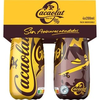 Batido de Cacao 0% sin Azúcares Añadidos sin Gluten Pack 4 Cacaolat