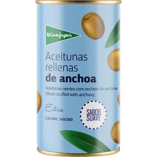 Aceitunas Rellenas de Anchoa Suaves 25% Menos Sal  el Corte Ingles 150 G