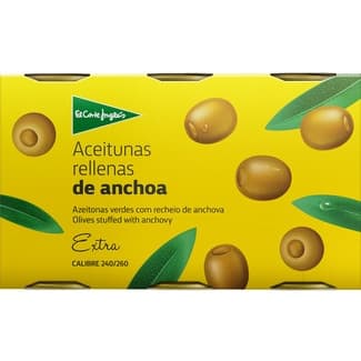 Aceitunas Rellenas de Anchoa Pack 3  el Corte Ingles 150 G