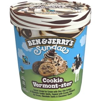 Sundae Helado Crema con Nata con Galletas y Trocitos de Chocolate BEN & Jerry's