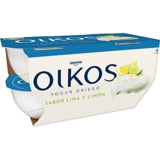 Yogur Griego Sabor Lima y Limón sin Gluten Pack 4 Danone Oikos