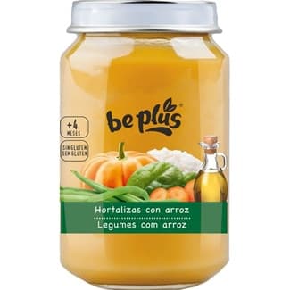 Tarrito de Hortalizas con Arroz sin Gluten desde 4 Meses BE Plus