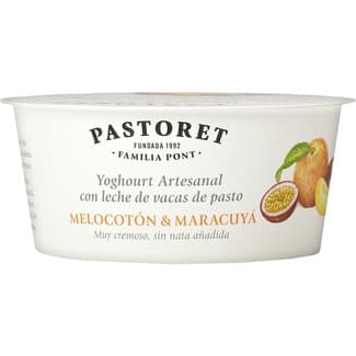 Yogur con Melocotón y Maracuyá Azucarado Tesano Cremoso con Leche de Vacas de Pasto sin Gluten Pastoret