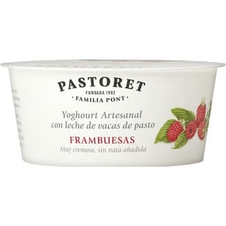 Yogur con Frambruesas Azucarado Artesano Cremoso con Leche de Vacas de Pasto sin Gluten Pastoret