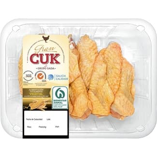 Alas Partidas de Pollo Certificado Criado con Alimentación Vegetal Peso Aproximado Peso Aproximado Gran CUK