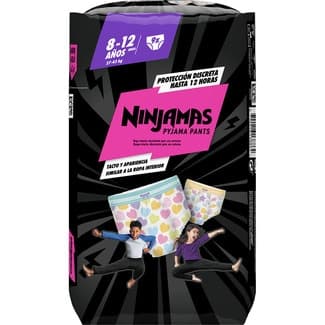 Braguitas de Noche Absorbentes para Niñas 8-12 Años 27-43 Kg Ninjamas