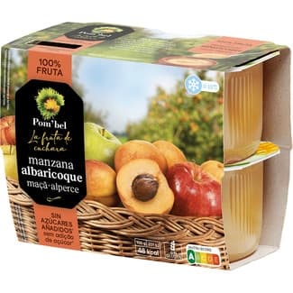 Compota de Manzana y Albaricoque 100% Fruta sin Gluten Pack 4 Pom'bel