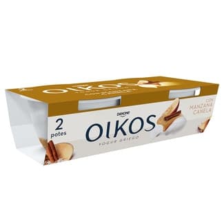 Yogur Griego con Manzana y Canela sin Gluten Pack 2 Danone Oikos