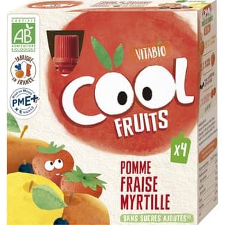 Cool Fruits Manzana, Fresa y Arándanos sin Azúcares Añadidos Pack 4 Vitabio