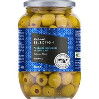 Aceitunas Manzanilla sin Hueso IGP de Sevilla  el Corte Ingles Selection 400 G