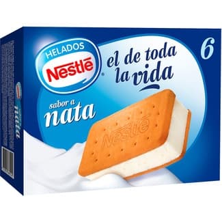 Sándwich de Galleta con Helado de Nata 6 Unidades Nestle