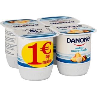Yogur Sabor Macedonia sin Gluten Pack 4 Danone