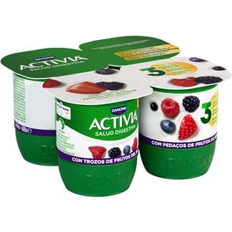 Bífidus con Trozos de Frutos del Bosque Pack 4 Danone Activia