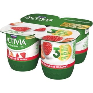 Bífidus con Trozos de Fresa Pack 4 Danone Activia