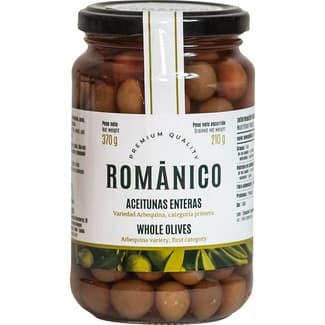 Aceituna Arbequina Verde Entera Categoría Primera  Romanico 210 G