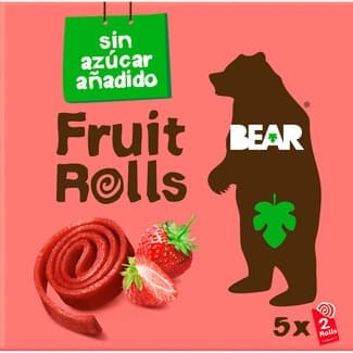 Fruit Rolls Rollitos de Fresa Deshidratada sin Gluten y sin Azúcar Añadido desde 3 Años Bear