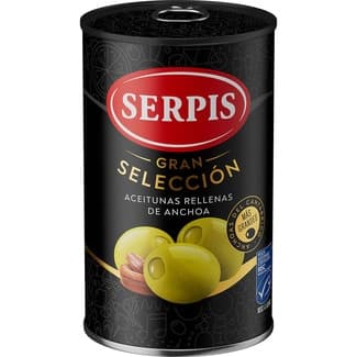 Aceitunas Rellenas de Anchoa sin Gluten  Serpis Gran Seleccion 130 G