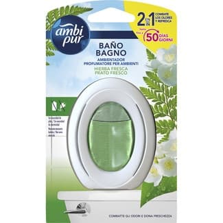 Ambientador 2 en 1 Hierba Fresca  Ambipur Baño 1 Unidad