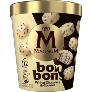 Bombones Helados White Chocolate & Cookies 12 Unidades Magnum Bonbon