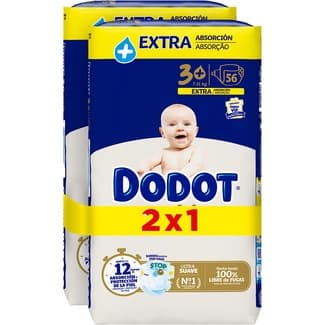 Sensitive Pañales Extra Absorción de 7 a 11 Kg Talla 3+  Dodot 112 Unidades