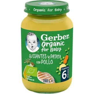 Tarrito de Guisantes y Patata con Pollo Ecológico desde 6 Meses Gerber