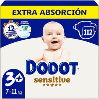 Sensitive Pañales Extra Absorción de 7 a 11 Kg Talla 3+ Dodot