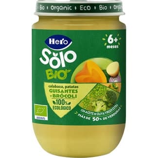 Tarrito de Calabaza, Patata, Guisantes y Brócoli Ecológico y sin Gluten desde 6 Meses Hero Solo
