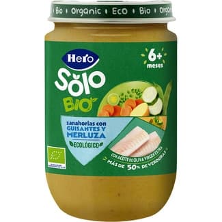 Tarrito de Zanahoria, Guisantes y Merluza Ecológico desde 6 Meses Hero Solo
