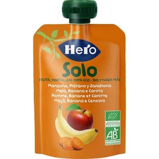 Bolsita de Plátano, Manzana y Zanahoria Ecológica sin Gluten desde 4 Meses Hero Solo