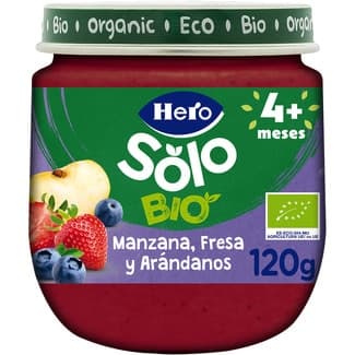 Tarrito de Manzana, Fresa y Arándanos Ecológico desde 4 Meses Hero Solo