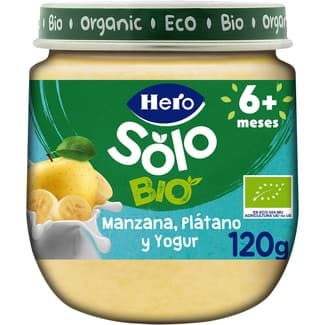 Tarrito de Manzana, Plátano y Yogur 100% Ecológico y sin Gluten desde 6 Meses Hero Solo