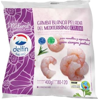 Gamba Blanca Pelada del Mediterráneo Cruda 80/120 Unidades Delfin