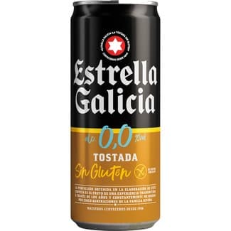0.0 Cerveza Tostada sin Alcohol sin Gluten  Estrella Galicia 33 CL