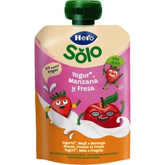 Bolsita de Yogur de Manzana y Fresa sin Gluten desde 12 Meses 0% Azúcares Añadidos Hero Solo