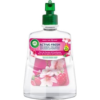 Ambientador Automático Difusor Active Fresh Flor de Cerezo & Frambuesa con Aceites Esenciales Recambio AIR Wick 1 Unidad