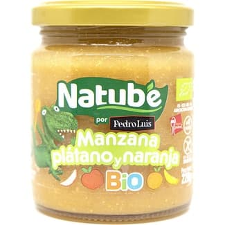 Tarrito de Manzana, Plátano y Naranja Ecológico sin Gluten desde 4 Meses Natube BIO
