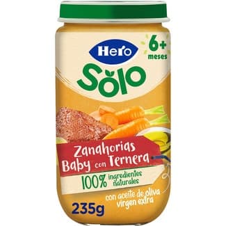 Tarrito de Zanahorias Baby con Ternera sin Gluten desde 6 Meses Hero Solo