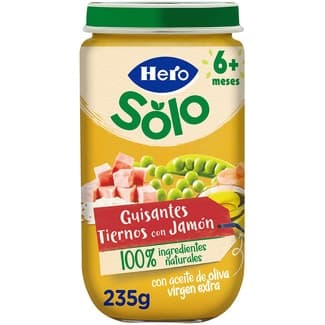 Tarrito de Guisantes Tiernos con Jamón sin Gluten desde 6 Meses Hero Solo