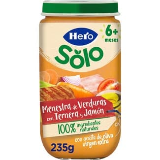 Tarrito de Menestra de Verduras con Ternera y Jamón sin Gluten desde 6 Meses Hero Solo