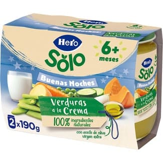 Buenas Noches Tarrito de Verduras a la Crema sin Gluten desde 6 Meses Pack 2 Hero Solo