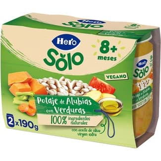 Tarrito de Potaje de Alubias y Verduras Vegano desde 8 Meses Vegano Hero Solo