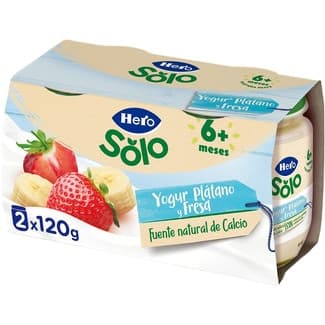 Yogur de Plátano y Fresa sin Gluten desde 6 Meses Pack 2 Hero Solo