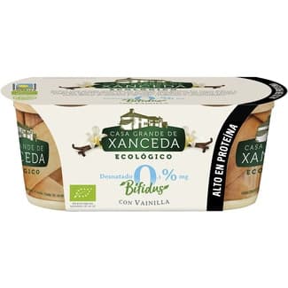 Bífidus con Vainilla Desnatado 0,3 M.g. sin Gluten Ecológico Pack 2 Casa Grande de Xanceda