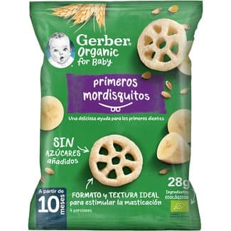 Snacks Ecológicos Primeros Mordisquitos sin Sal Añadida desde 10 Meses Gerber